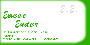 emese ender business card